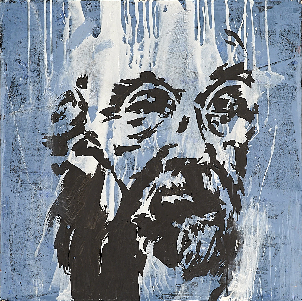 Gottfried Tritten -Selbstbildnis in Blau- ca. 1983