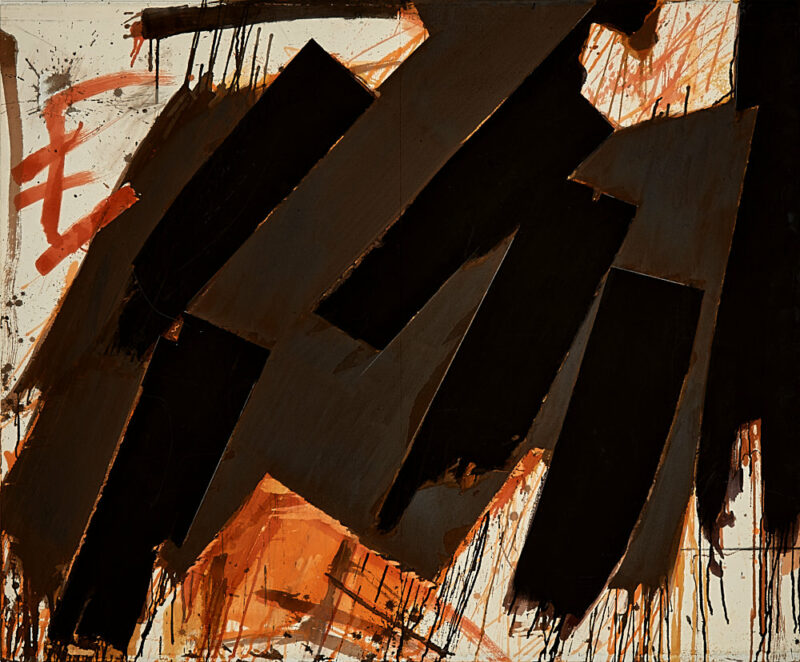 Gottfried Tritten – Untitled (brown, black and orange signs)